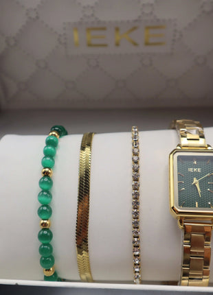 Coffret Cadeau IEKE Palmyra – Élégance Dorée & Vert Éclatant