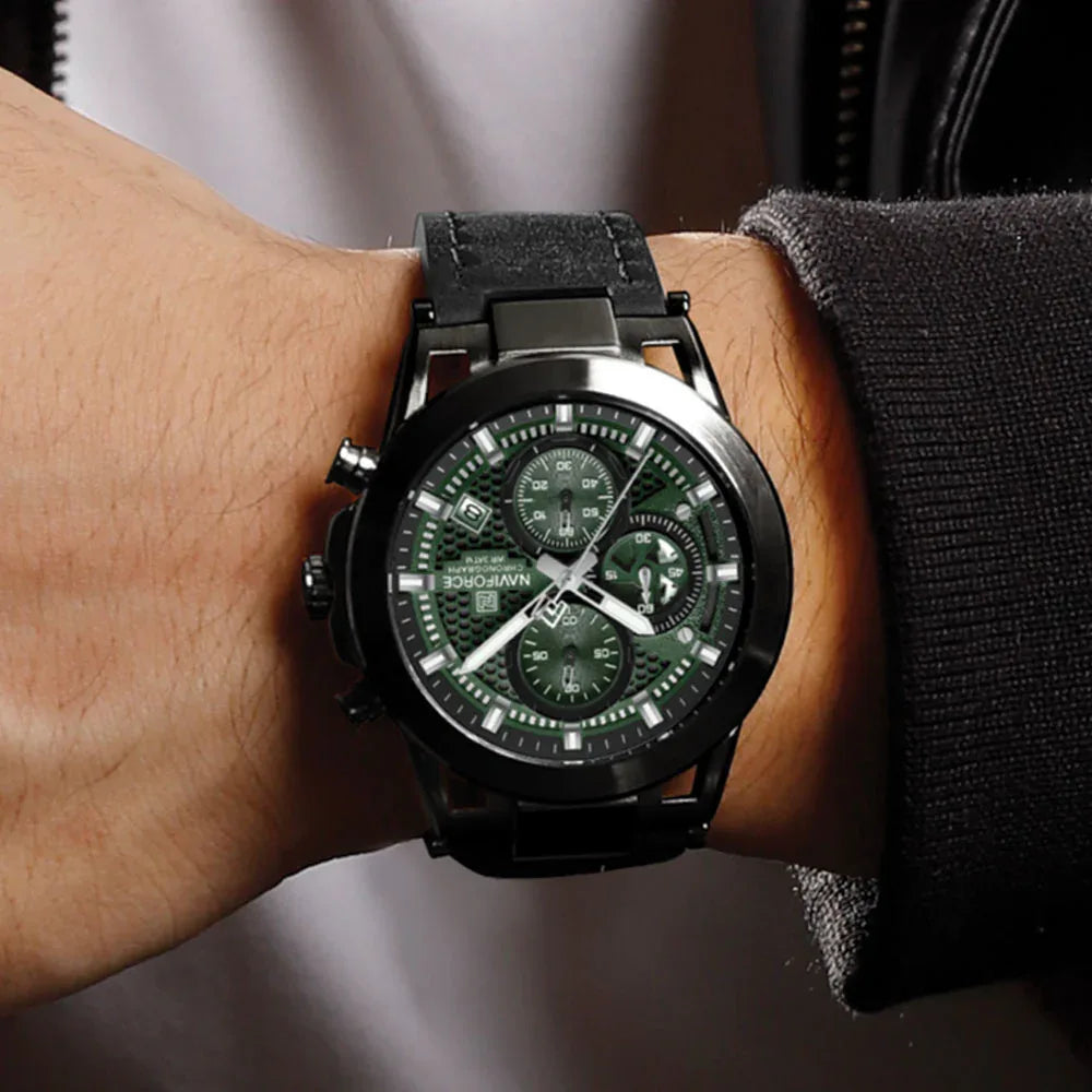 Montre Homme Naviforce NF8073 – Cuir Véritable & Style Sport Élégant - Backpack dz