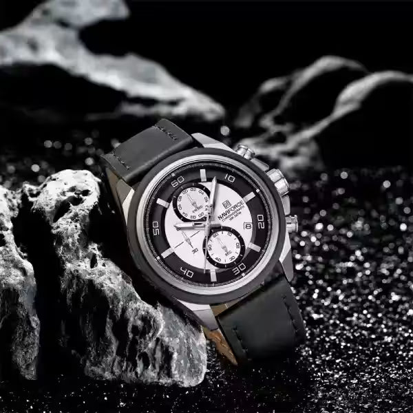 Montre Homme Naviforce NF8075 Chronographe – Cuir Véritable & Style Élégant - Backpack dz