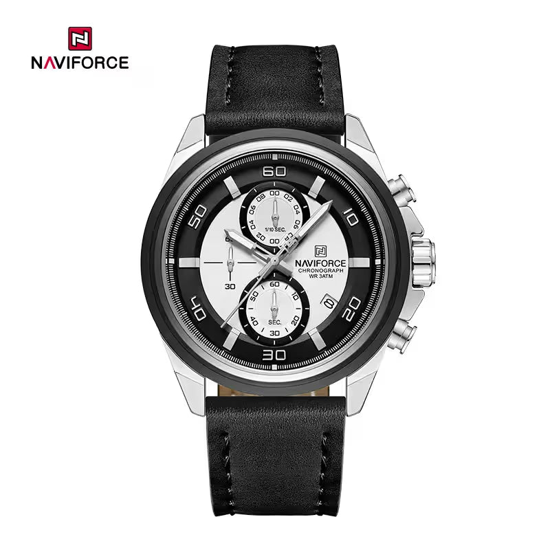 Montre Homme Naviforce NF8075 Chronographe – Cuir Véritable & Style Élégant - Backpack dz