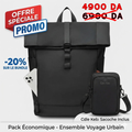 Pack Casual : Sac a dos Roll Top + Sacoche casual
