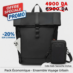 Pack Casual : Sac a dos Roll Top + Sacoche casual