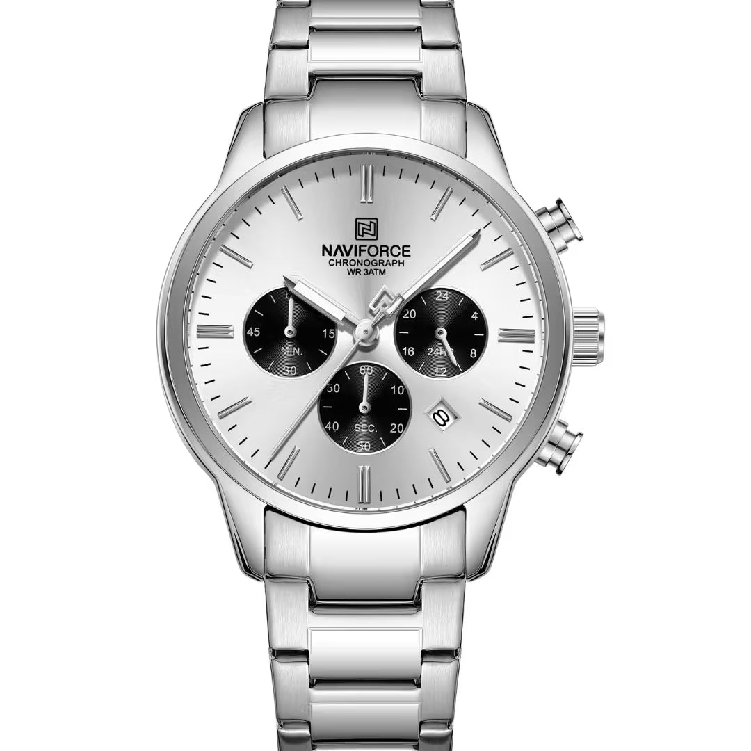 Montre Homme Naviforce NF-8076 Chronographe – Acier & Cadran Vert Élégant - Backpack dz