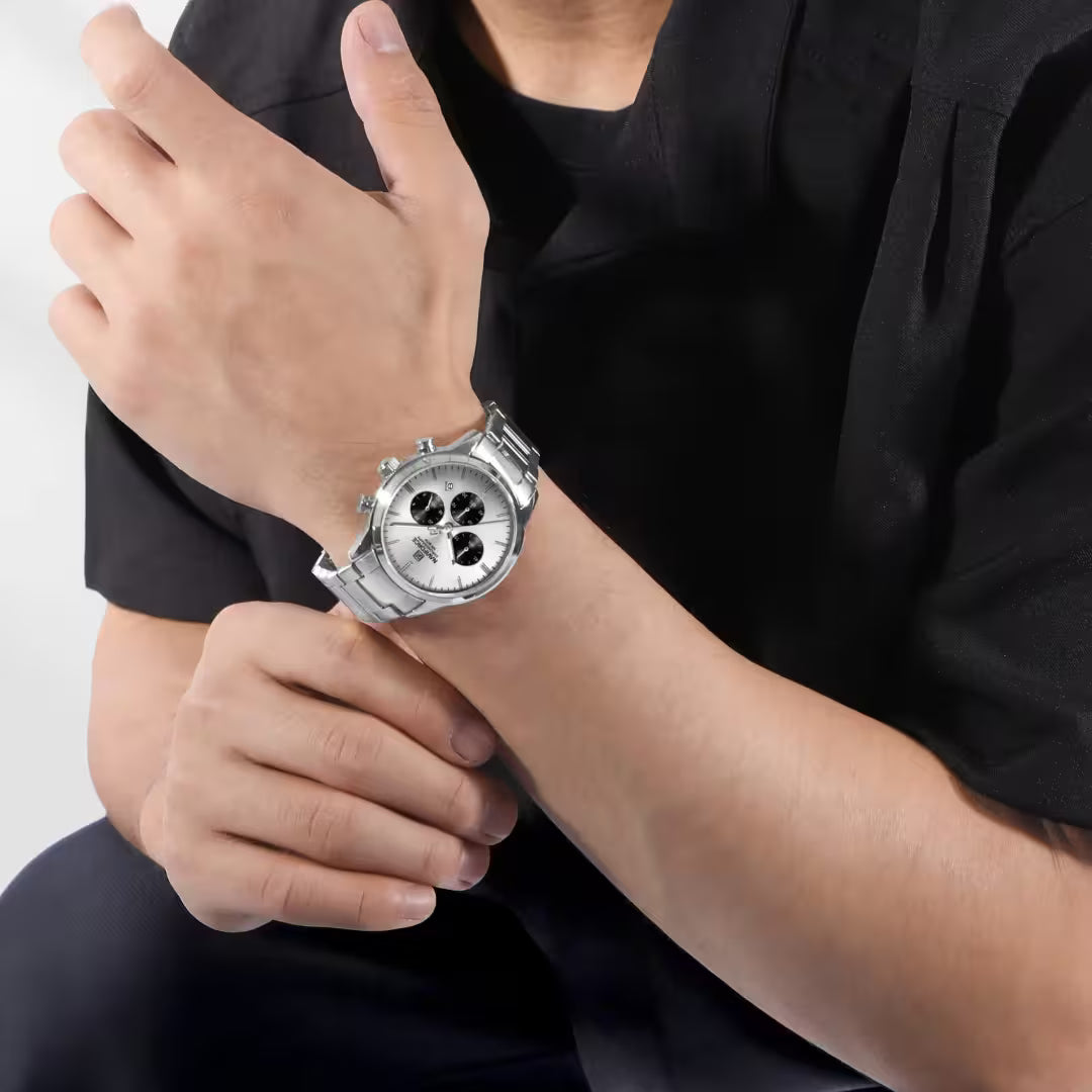 Montre Homme Naviforce NF-8076 Chronographe – Acier & Cadran Vert Élégant - Backpack dz