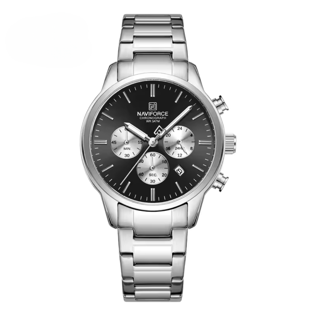 Montre Homme Naviforce NF-8076 Chronographe – Acier & Cadran Vert Élégant