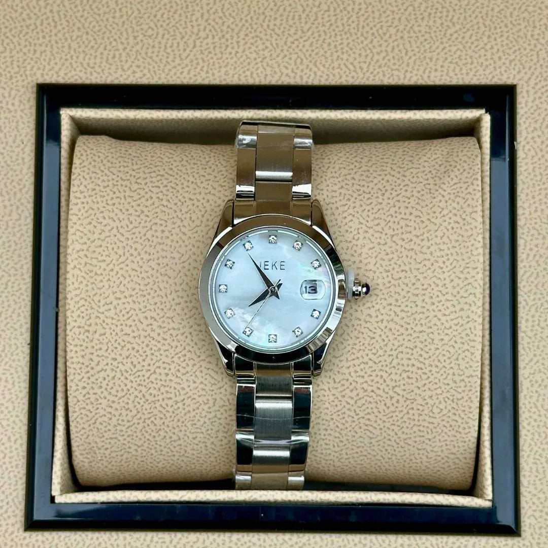 IEKE Evalina – Montre pour Femme Original, argentée au charme perlé - Backpack dz