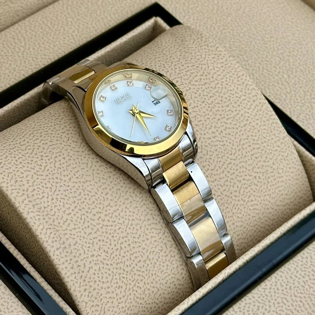 IEKE Evalina – Montre pour Femme Original, argentée au charme perlé - Backpack dz