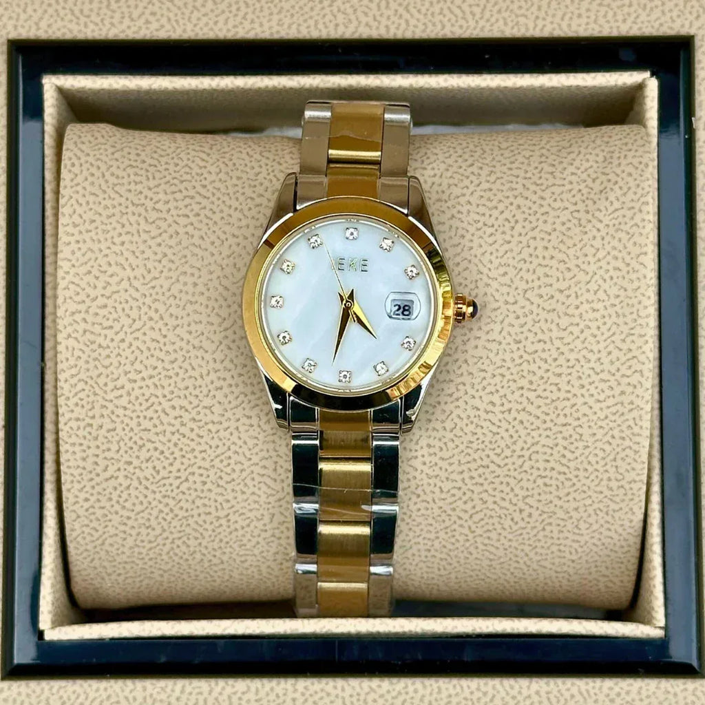 IEKE Evalina – Montre pour Femme Original, argentée au charme perlé - Backpack dz