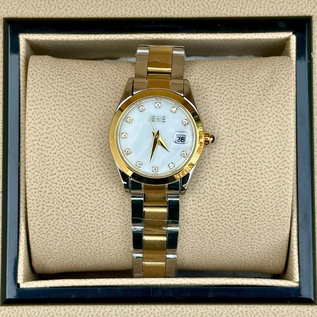 IEKE Evalina – Montre pour Femme Original, argentée au charme perlé - Backpack dz