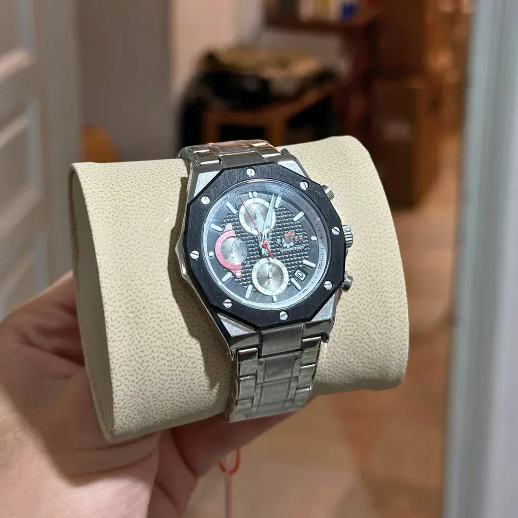 Panzer Original – Montre Homme Argentée & Cadran Noir | Élégance en Acier Inoxydable - Backpack dz