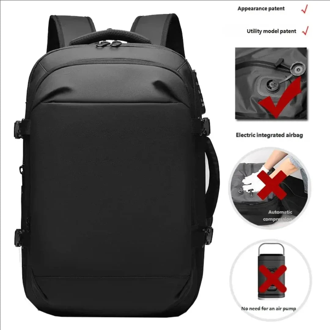 Sac à dos de voyage extensible grande capacité imperméable à compression sous vide anti-vol - Backpack dz