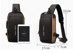 Sac à Bandoulière Fashion USB Antivol