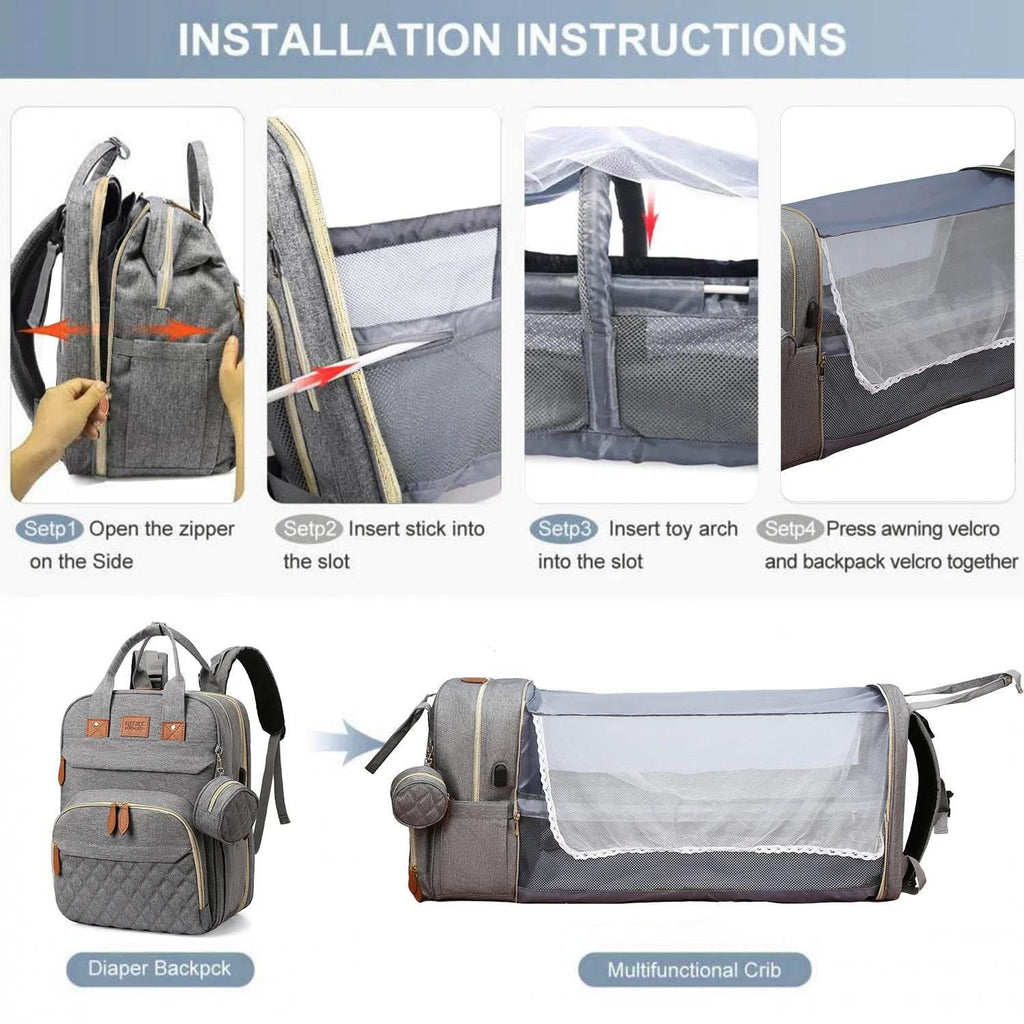 Sac à Langer maman Pour Bébé USB : Pratique, Spacieux et Polyvalent - Backpack dz