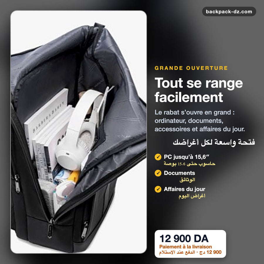 Grande ouverture du sac à dos Arctic Hunter