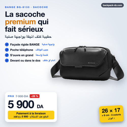 Sacoche BANGE BG-8133 noire sur fond clair – 5 900 DA au lieu de 7 900 DA