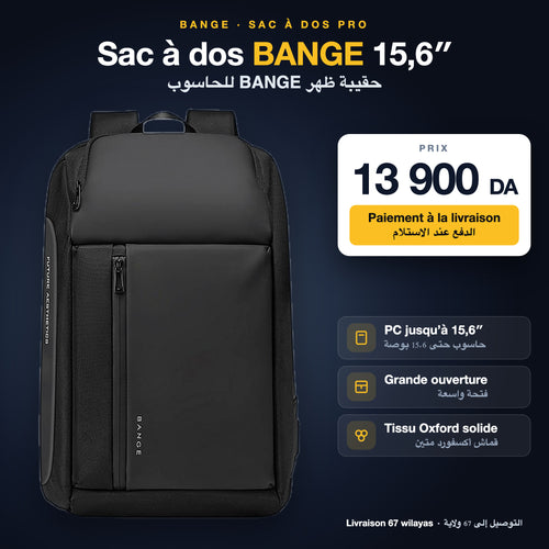 Sac à dos BANGE pour PC 15,6 pouces à 13 900 DA
