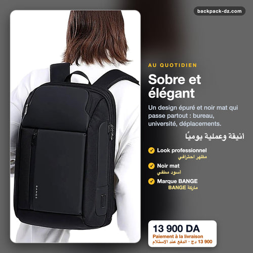 Sac à dos BANGE porté au quotidien
