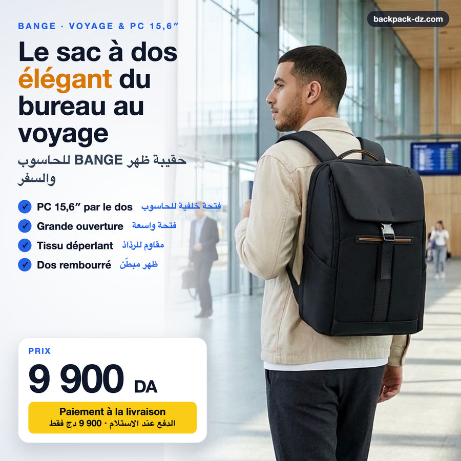 Sac à dos BANGE voyage PC 15,6″ porté – 9 900 DA