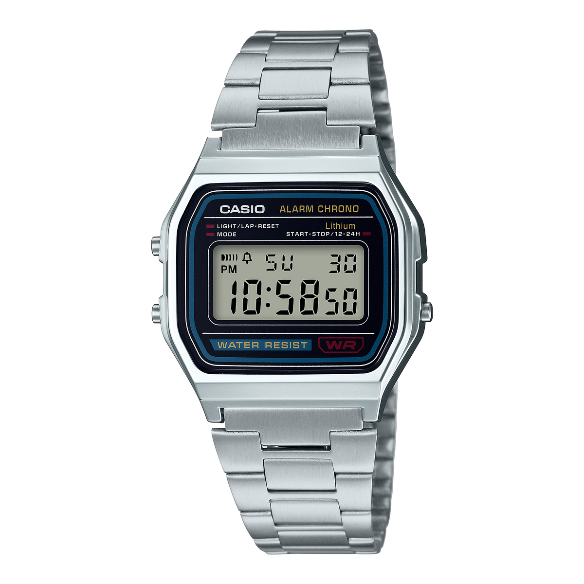Montre Casio A158WA-1 digitale bracelet acier