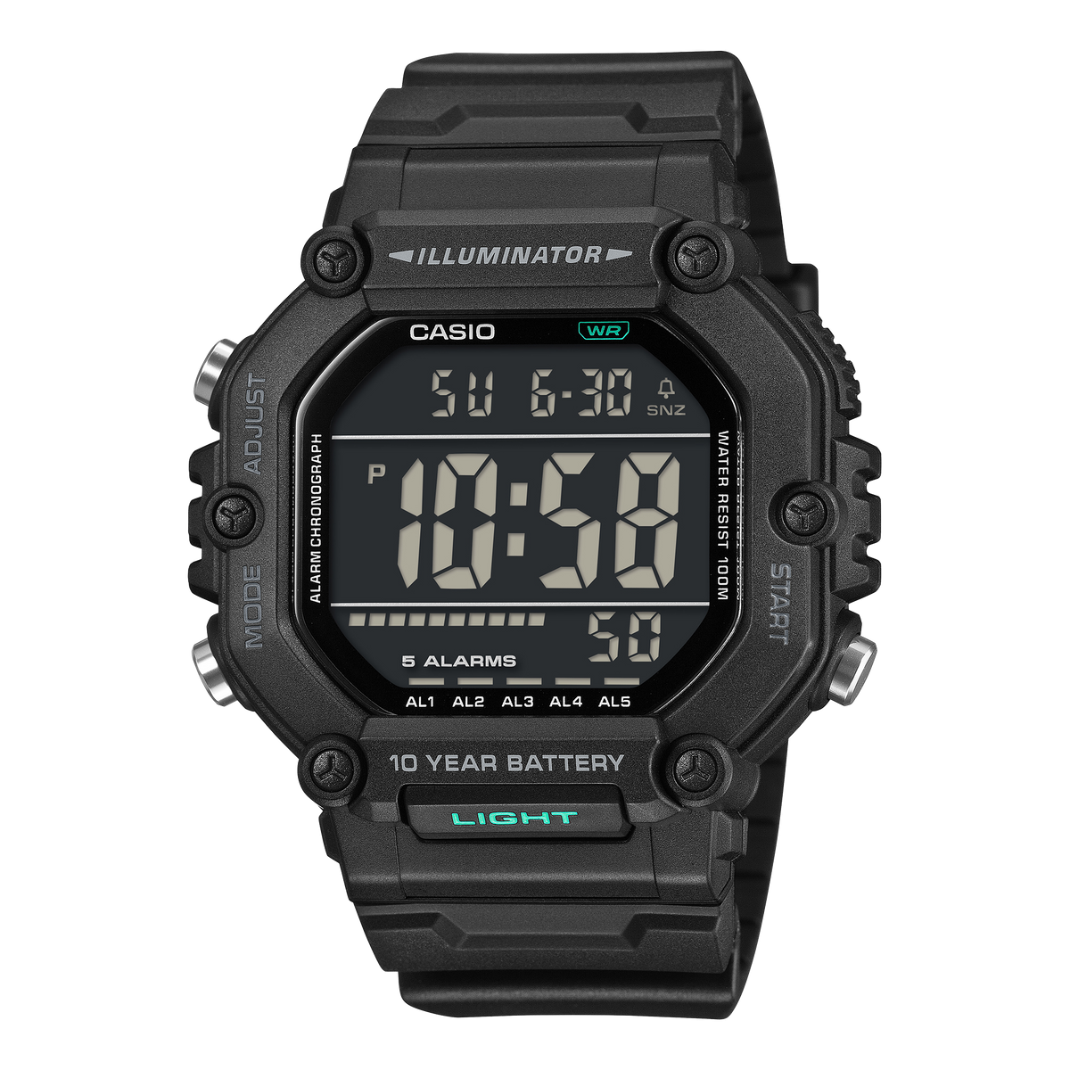 Montre Casio AE-1600HX-1B bracelet extra long