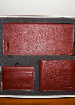 Coffret Homme 3 en 1 en Cuir Véritable