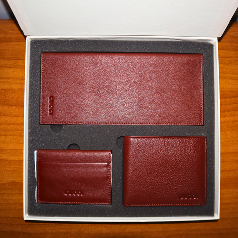 Coffret Homme 3 en 1 en Cuir Véritable