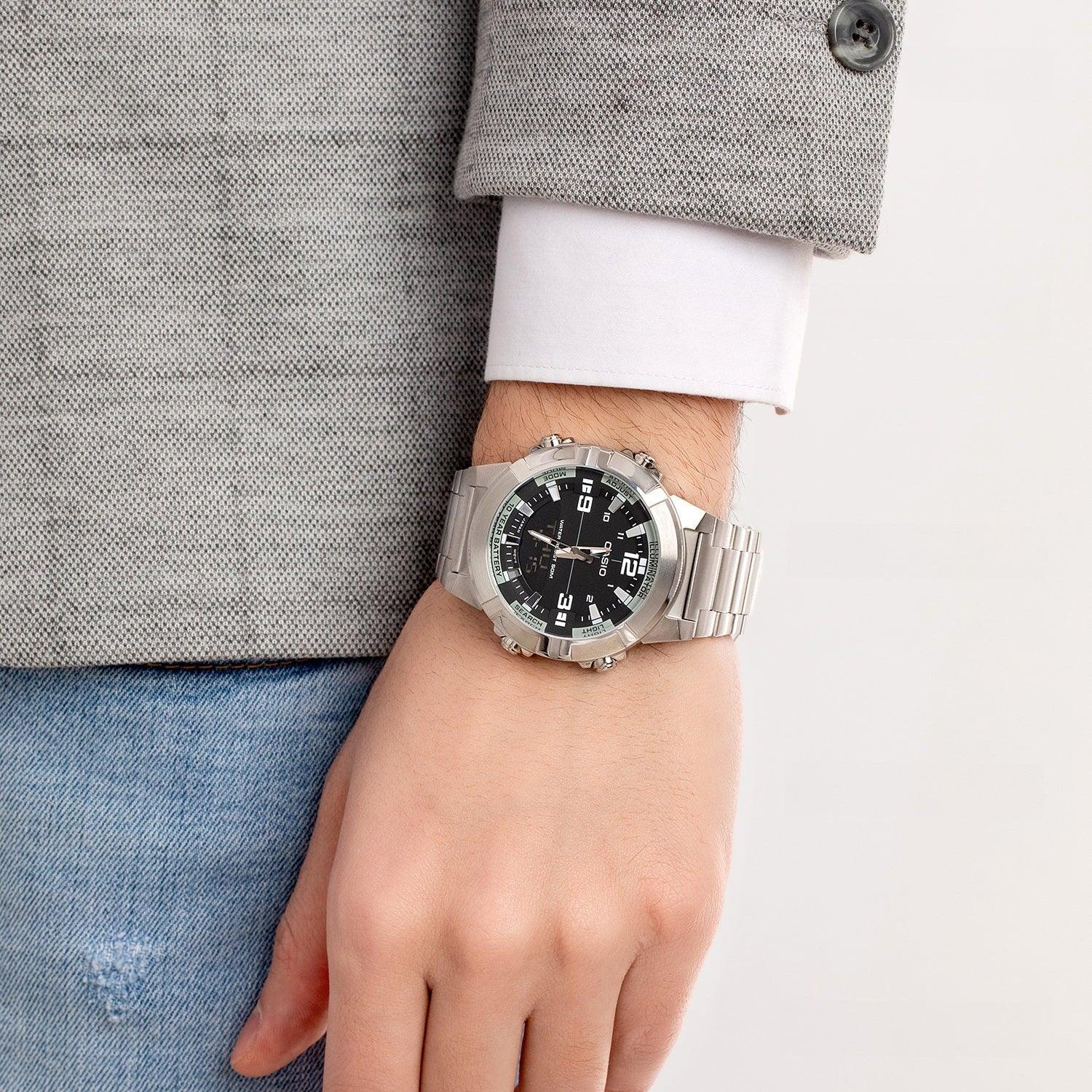 Casio – Montre pour homme en acier inoxydable – analogique /numérique - Backpack dz