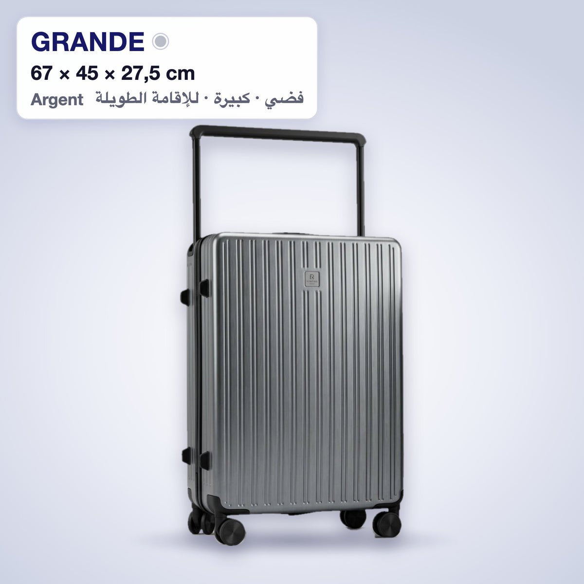 Grande valise rigide Fly Together argent, 67 × 45 × 27,5 cm