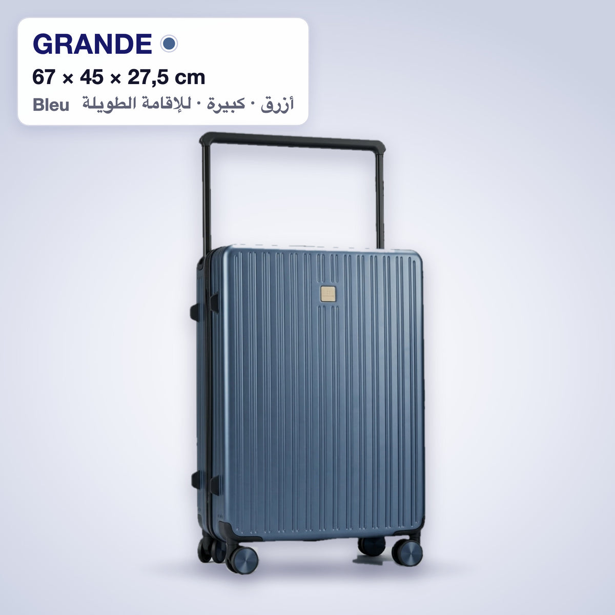 Grande valise rigide Fly Together bleue, 67 × 45 × 27,5 cm