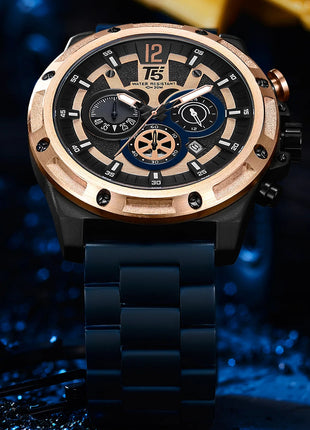 Coffret T5 Unique – Montre chronographe avec bracelets interchangeables : puissance, style et polyvalence