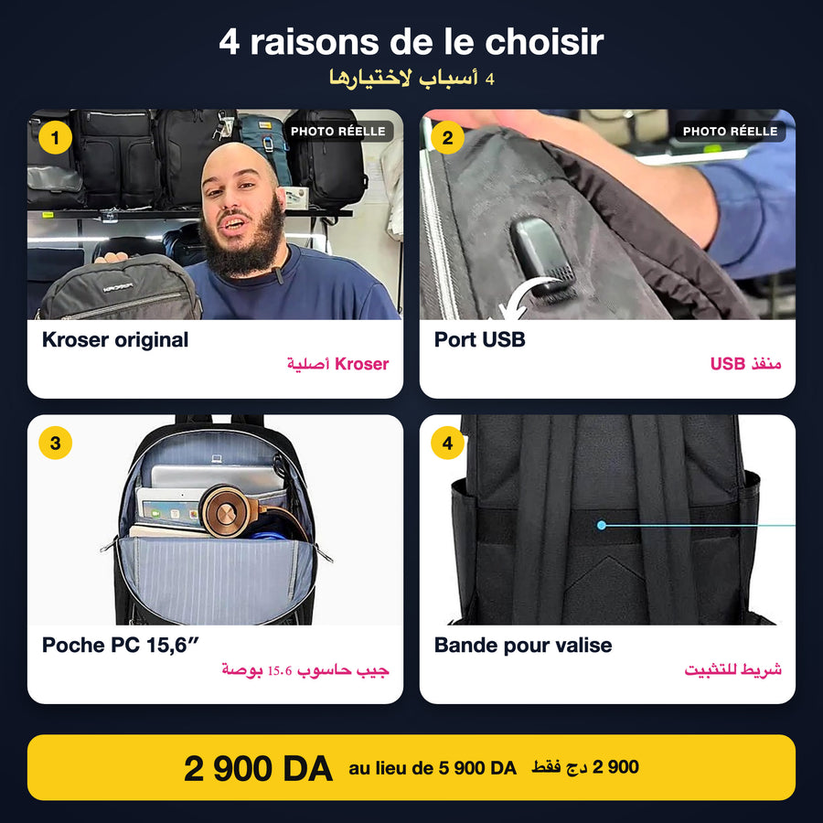 4 raisons de choisir le sac à dos Kroser