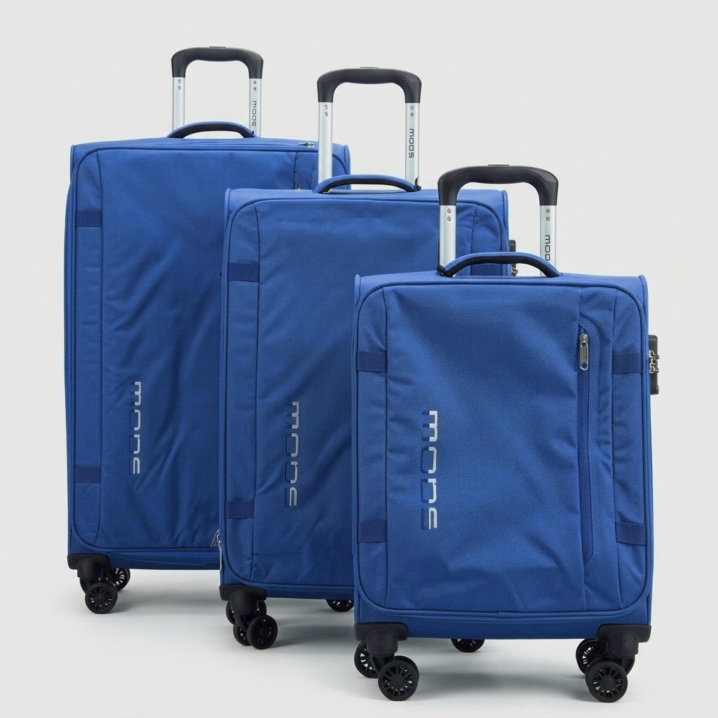 Set de 3 valises MODS bleu avec poignées télescopiques
