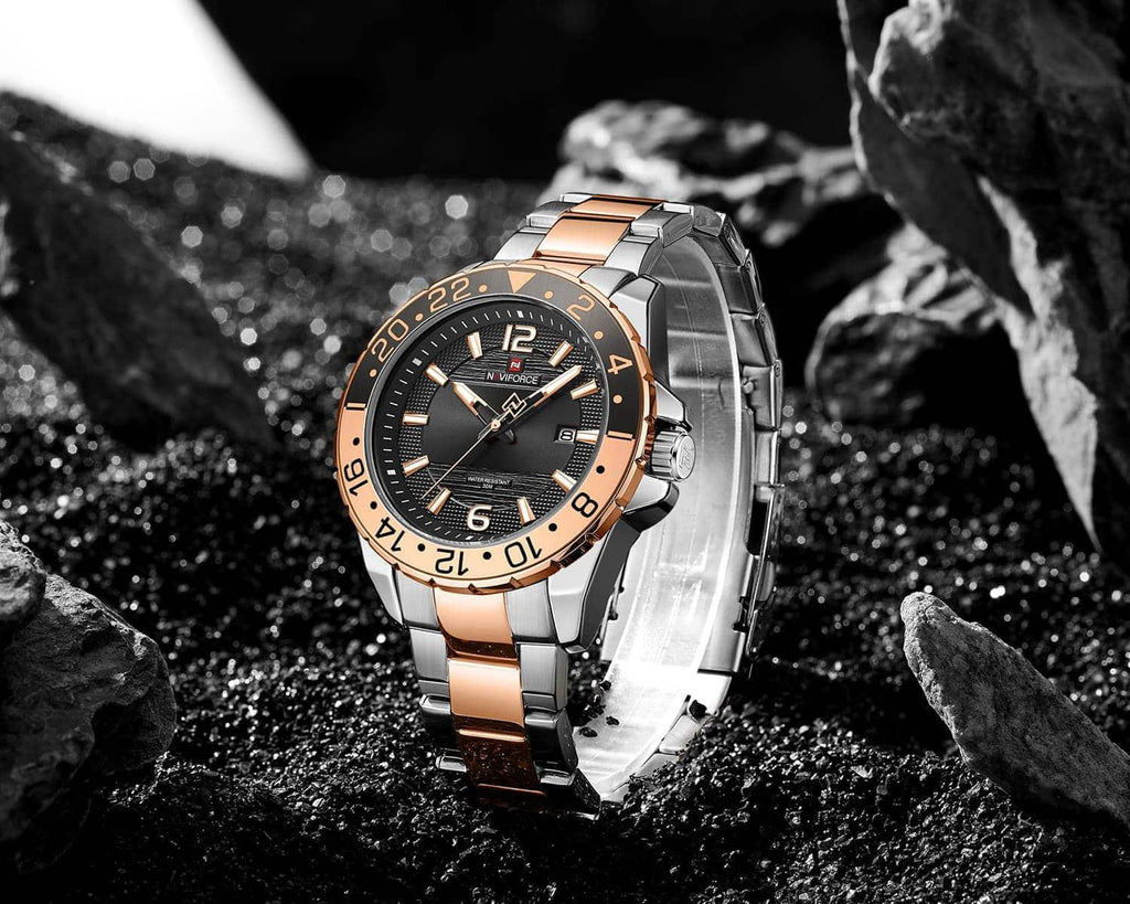 Montre Analogique NAVIFORCE Acier bronze & Élégance Intemporelle Homme - Backpack dz