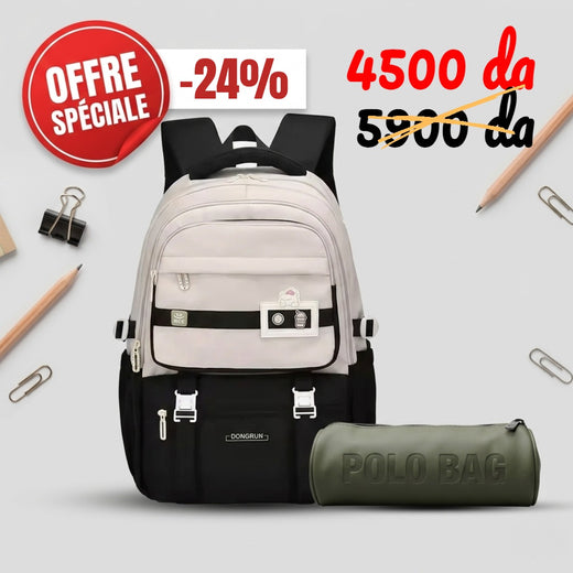 Pack scolaire : Sac à dos Dongrun + trousse Polobag