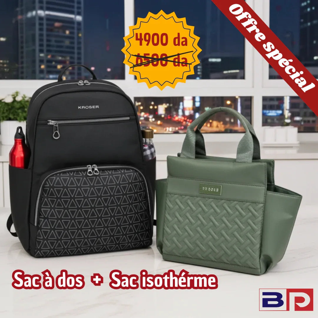 Pack Quotidien Élégant – Sac à dos + Sac à main - Backpack dz