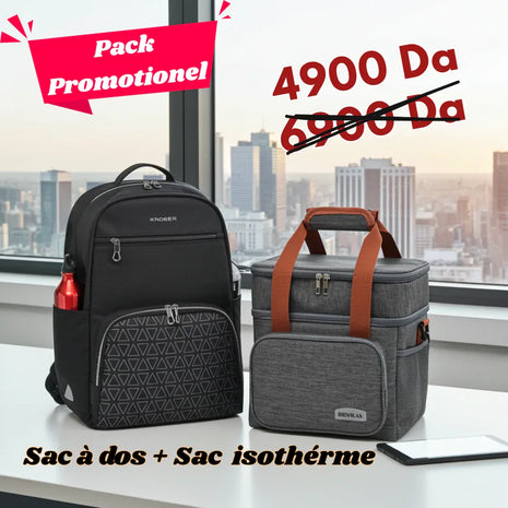 Pack Workday – Sac à Dos Hydro + Lunch Bag Isotherme - Backpack dz