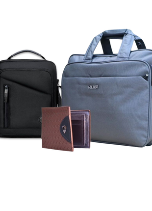 Pack Business Essentiel – Sac ordinateur + Sacoche + Portefeuille