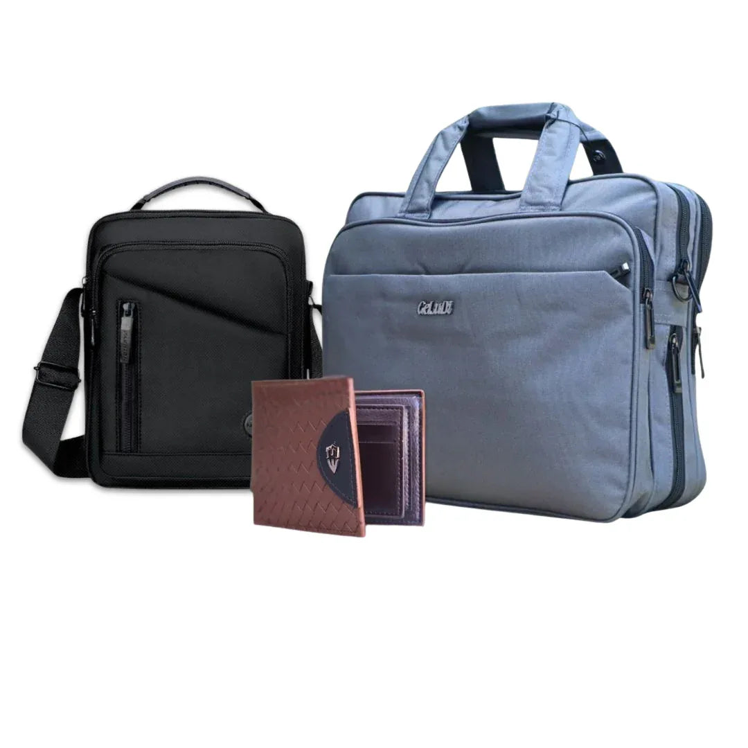 Pack Business Essentiel – Sac ordinateur + Sacoche + Portefeuille - Backpack dz