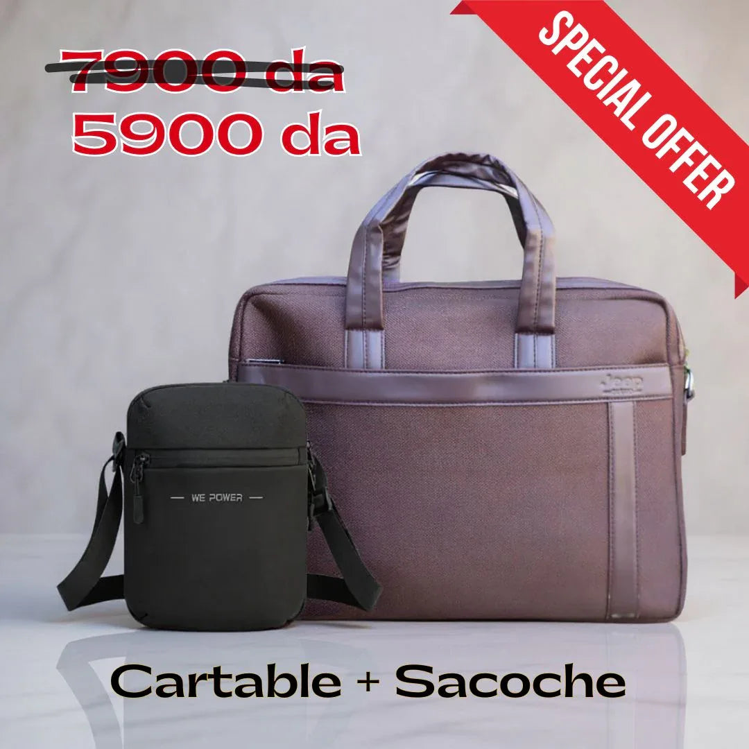 Pack Pratique : Cartable Jeep + Sacoche We Power - Backpack dz