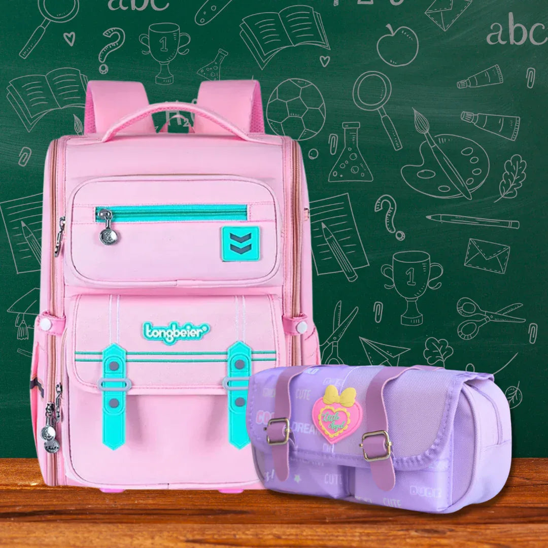 Pack scolaire fille – Sac à dos + trousse assortie - Backpack dz