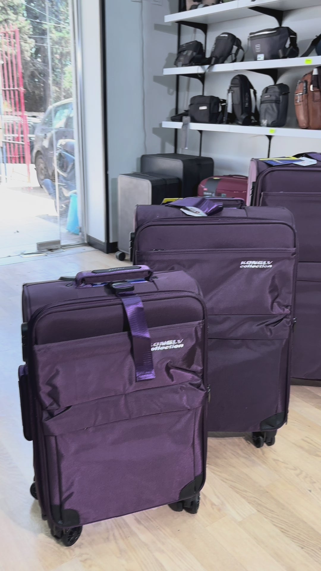 Set de valises KONGLV 3 pièces en tissu rigide