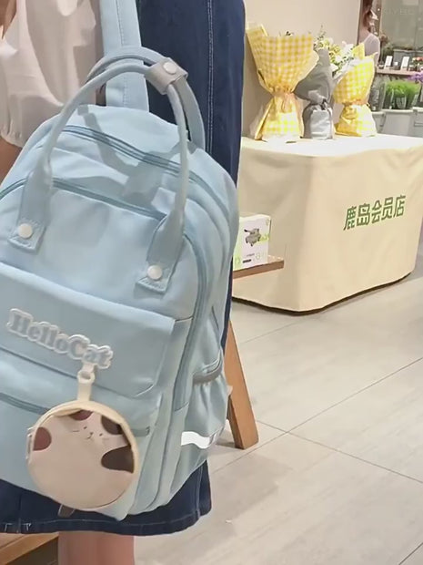 حقيبة ظهر مدرسية مع محفظة نقود