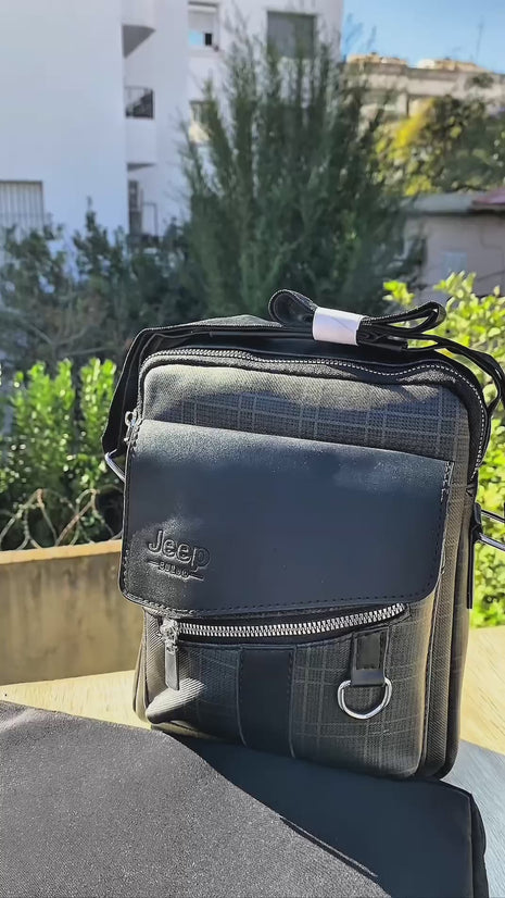 Sacoche Jeep Casual en Cuir Fendu