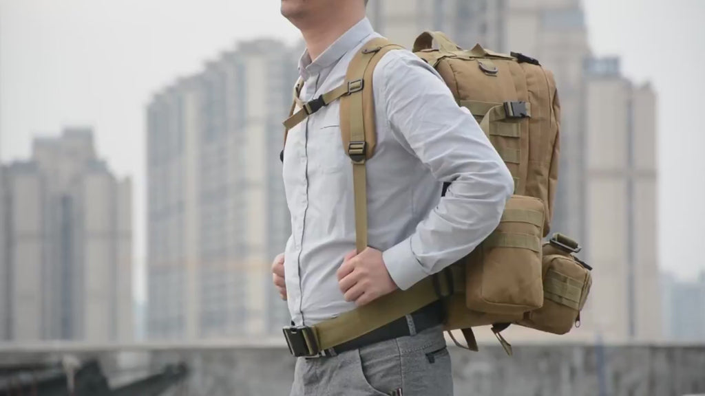 Sac À Dos avec sacoche De Randonnée Camping Tactique 4 en 1