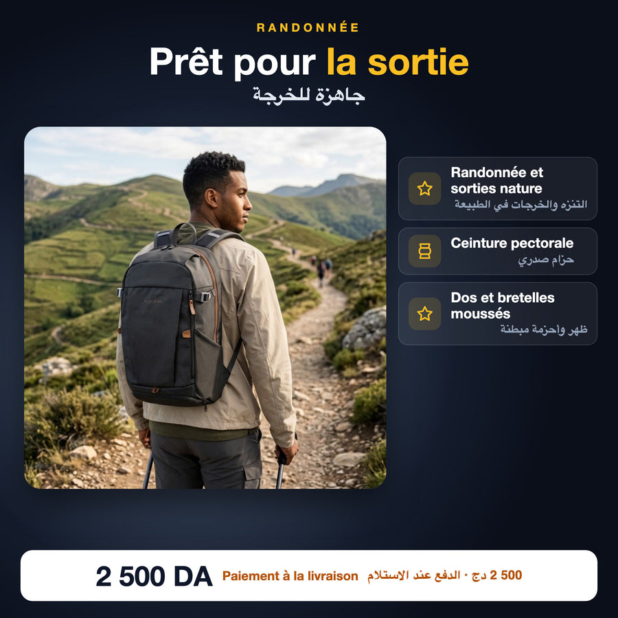 Sac à dos 20 L porté en randonnée