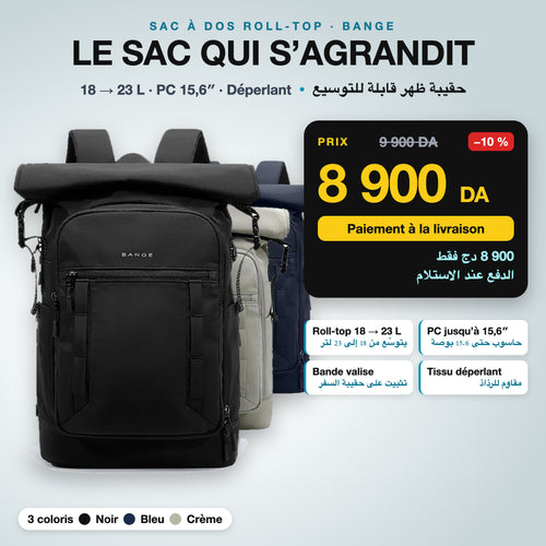 Sac à dos Bange roll-top extensible à 8 900 DA, 3 coloris