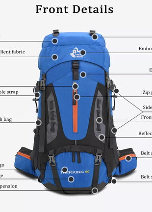 Sac à Dos de Randonnée 60 L avec Housse de Pluie