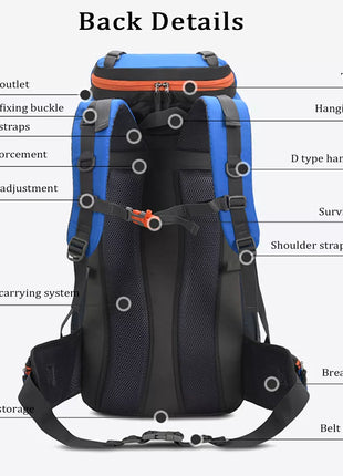 Sac à Dos de Randonnée 60 L avec Housse de Pluie