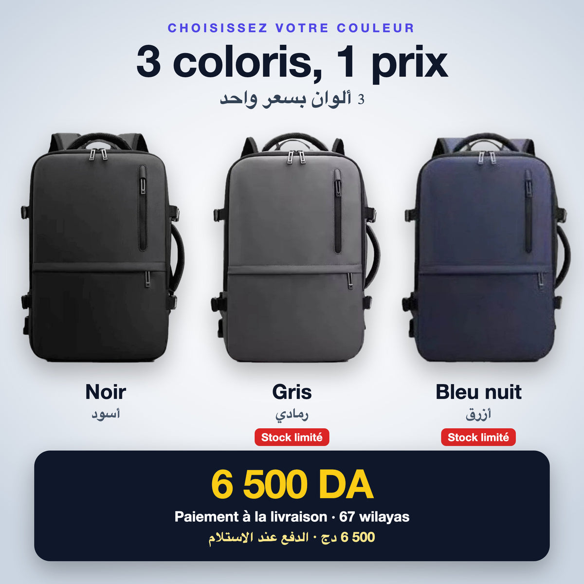 Sac à dos PC 17″ extensible avec port USB