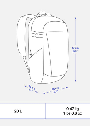 Sac a Dos Randonnée Léger, Résistant 20 L